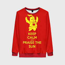 Свитшот женский Keep Calm & Praise The Sun, цвет: 3D-красный