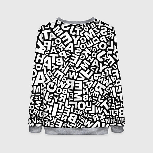Женский свитшот Английский алфавит / 3D-Меланж – фото 2