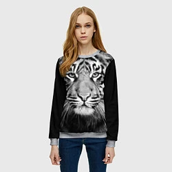 Свитшот женский Красавец тигр, цвет: 3D-меланж — фото 2