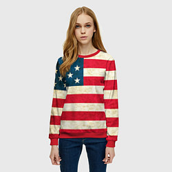 Свитшот женский США, цвет: 3D-красный — фото 2