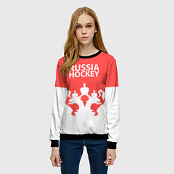 Свитшот женский Russia Hockey, цвет: 3D-черный — фото 2