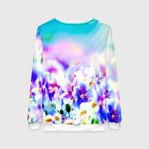 Женский свитшот Цветочное поле / 3D-Белый – фото 2