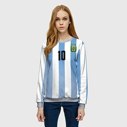 Свитшот женский Месси - сборная Аргентины, цвет: 3D-меланж — фото 2