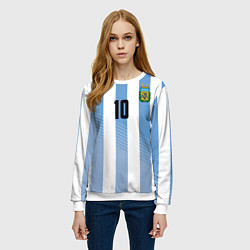 Свитшот женский Месси - сборная Аргентины, цвет: 3D-белый — фото 2