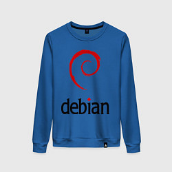 Свитшот хлопковый женский Debian, цвет: синий