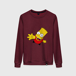 Свитшот хлопковый женский Simpsons 8, цвет: меланж-бордовый