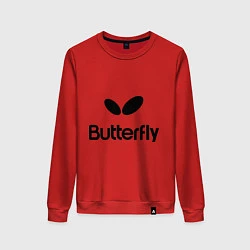 Свитшот хлопковый женский Butterfly Logo, цвет: красный