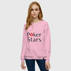 Свитшот хлопковый женский Poker Stars, цвет: светло-розовый — фото 2
