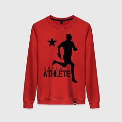 Свитшот хлопковый женский Лёгкая атлетика, цвет: красный