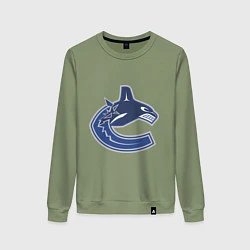 Свитшот хлопковый женский Vancouver Canucks, цвет: авокадо