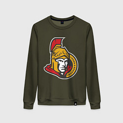 Свитшот хлопковый женский Ottawa Senators, цвет: хаки
