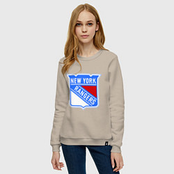 Свитшот хлопковый женский New York Rangers, цвет: миндальный — фото 2