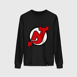 Свитшот хлопковый женский New Jersey Devils, цвет: черный