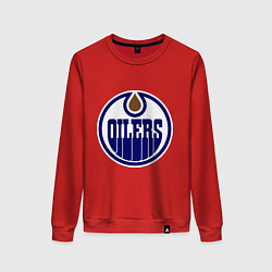 Свитшот хлопковый женский Edmonton Oilers, цвет: красный