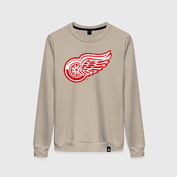 Свитшот хлопковый женский Detroit Red Wings, цвет: миндальный