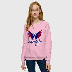Свитшот хлопковый женский Washington Capitals: Ovechkin, цвет: светло-розовый — фото 2