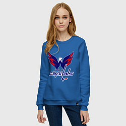 Свитшот хлопковый женский Washington Capitals: Ovechkin, цвет: синий — фото 2