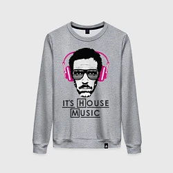 Свитшот хлопковый женский It's House music, цвет: меланж