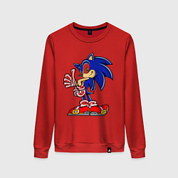 Свитшот хлопковый женский Sonic, цвет: красный