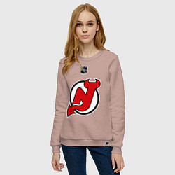 Свитшот хлопковый женский New Jersey Devils: Kovalchuk 17, цвет: пыльно-розовый — фото 2