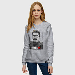 Свитшот хлопковый женский Stalin: Style in, цвет: меланж — фото 2