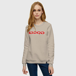 Свитшот хлопковый женский IDDQD Doom, цвет: миндальный — фото 2