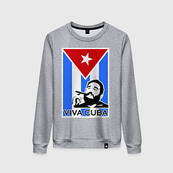 Свитшот хлопковый женский Fidel: Viva, Cuba!, цвет: меланж