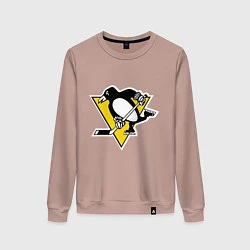 Свитшот хлопковый женский Pittsburgh Penguins, цвет: пыльно-розовый