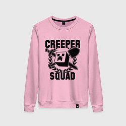 Свитшот хлопковый женский Creeper Squad, цвет: светло-розовый