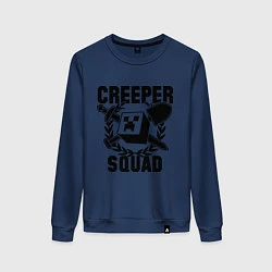 Свитшот хлопковый женский Creeper Squad, цвет: тёмно-синий