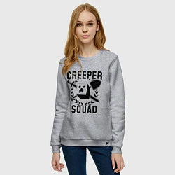 Свитшот хлопковый женский Creeper Squad, цвет: меланж — фото 2