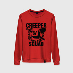 Свитшот хлопковый женский Creeper Squad, цвет: красный