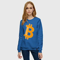 Свитшот хлопковый женский Bitcoin Boss, цвет: синий — фото 2