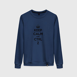 Свитшот хлопковый женский Keep Calm & Ctrl + Z, цвет: тёмно-синий