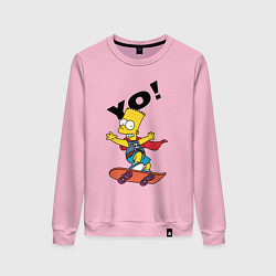 Свитшот хлопковый женский Yo Bart, цвет: светло-розовый