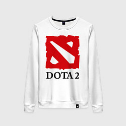 Свитшот хлопковый женский Dota 2: Logo, цвет: белый