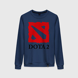 Свитшот хлопковый женский Dota 2: Logo, цвет: тёмно-синий