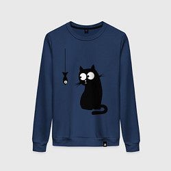 Женский свитшот Кот и рыба