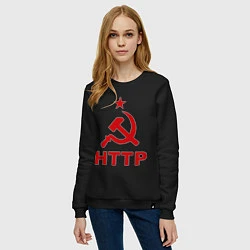 Свитшот хлопковый женский HTTP СССР, цвет: черный — фото 2
