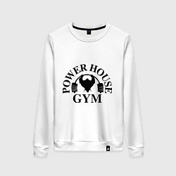 Свитшот хлопковый женский Power House Gym, цвет: белый