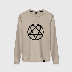 Свитшот хлопковый женский HIM Symbol, цвет: миндальный