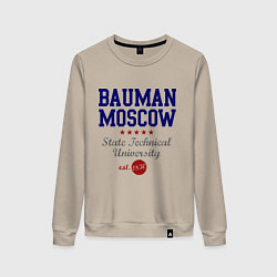 Свитшот хлопковый женский Bauman STU, цвет: миндальный