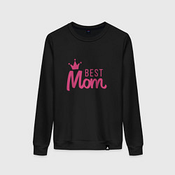 Свитшот хлопковый женский Best Mom, цвет: черный