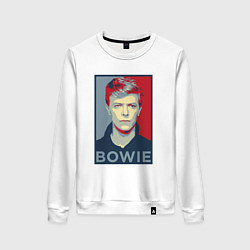 Свитшот хлопковый женский Bowie Poster, цвет: белый