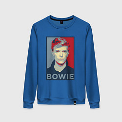 Свитшот хлопковый женский Bowie Poster, цвет: синий