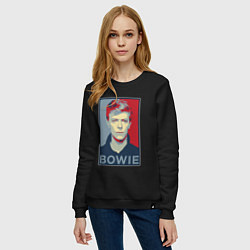 Свитшот хлопковый женский Bowie Poster, цвет: черный — фото 2