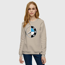 Свитшот хлопковый женский BROTHERS, цвет: миндальный — фото 2