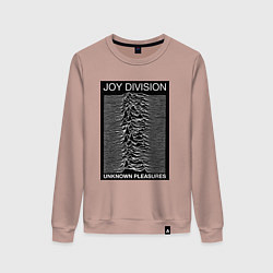 Свитшот хлопковый женский Joy Division: Unknown Pleasures, цвет: пыльно-розовый