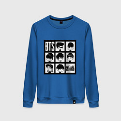 Свитшот хлопковый женский BTS: We are bulletproof, цвет: синий