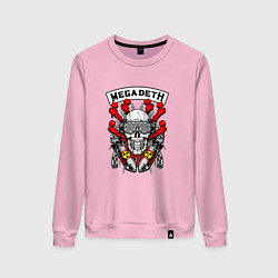 Свитшот хлопковый женский Megadeth Rocker, цвет: светло-розовый